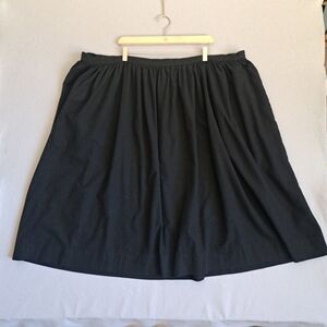 Tuesday Of California Black Linen Blend Midi Skirt Women's Plus 4x 4xl Flare